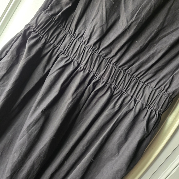 French Connection Black Puff Sleeve Maxi Dress Women’s Medium V-Neck  Minimalist - Picture 5 of 7